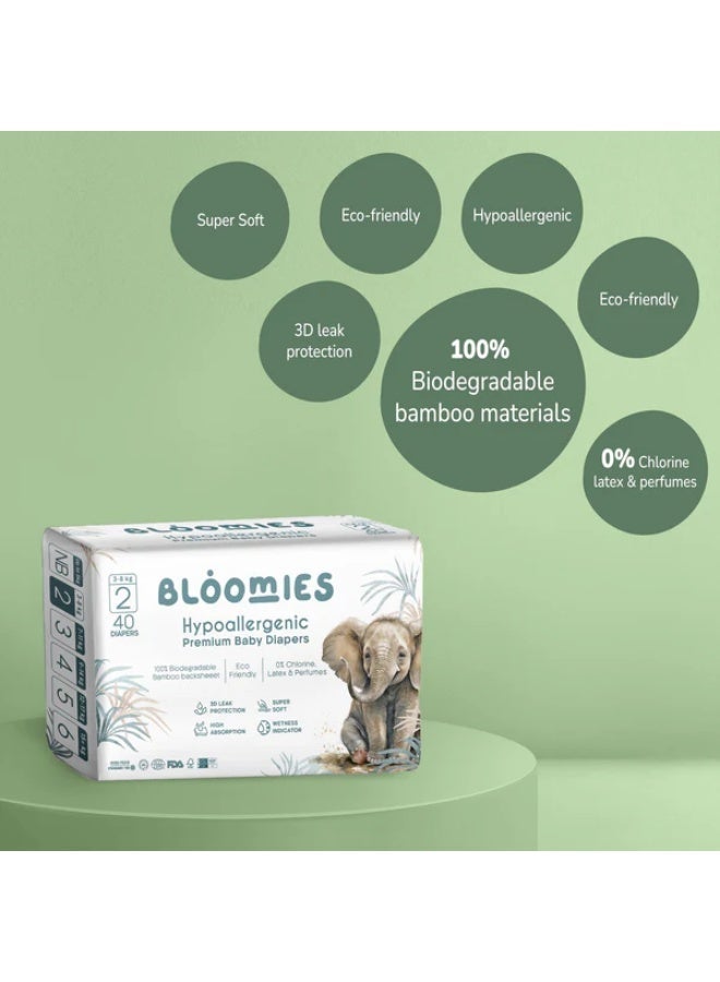 بلوميز حفاضات الأطفال من بلاميز المصنوعة من الخيزران - المقاس 2 - 40 قطعة (3-8 كغ) - Image 4